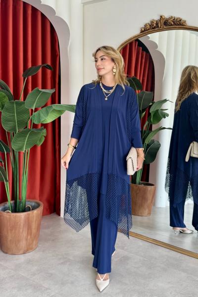 Nefes Pantolonlu Takım Lacivert Lacivert