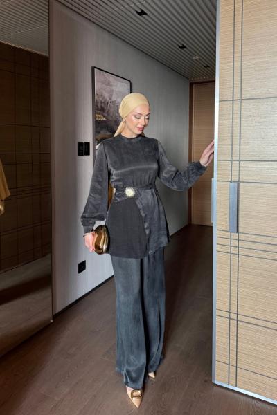 Nehir Pantolonlu Takım Siyah  Siyah