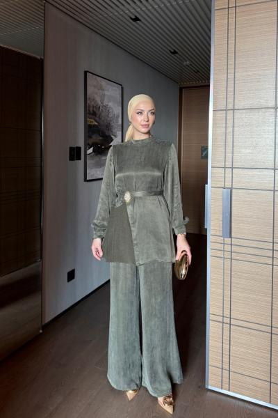 Nehir Pantolonlu Takım Haki  Haki