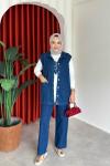 Nermin 3 lü Pantolonlu Takım Koyu Mavi koyu mavi