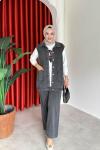 Nermin 3 lü Pantolonlu Takım Antrasit Antrasit