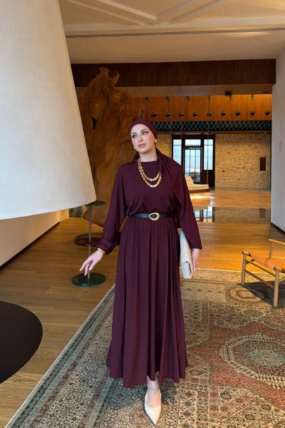 Neşe Etekli Takım Bordo Bordo