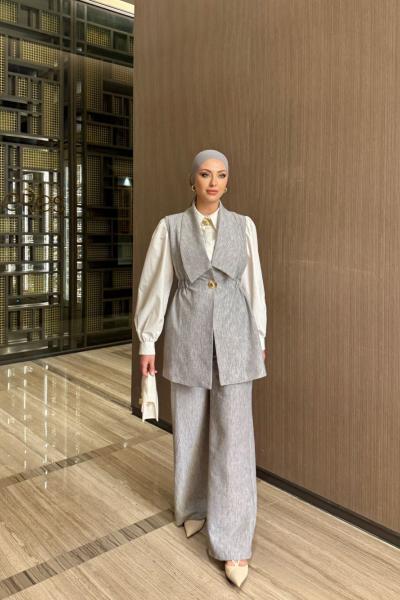 Neslişah Takım Gri Gri