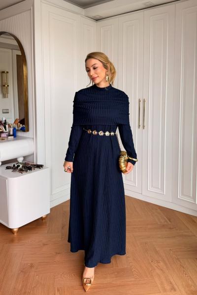 Neva Elbise Lacivert Lacivert