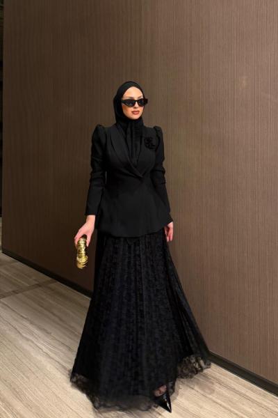 Nida Etek Takım Siyah  Siyah