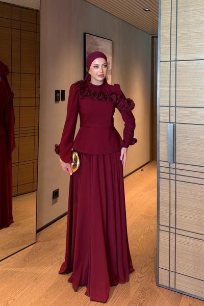 Nilgün Abiye Bordo BORDO