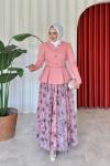 Nurşen Etekli Takım Pembe Pembe