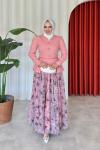 Nurşen Etekli Takım Pembe Pembe