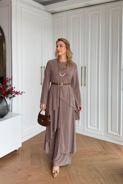 Nursima Pantolon Takım  Vizon