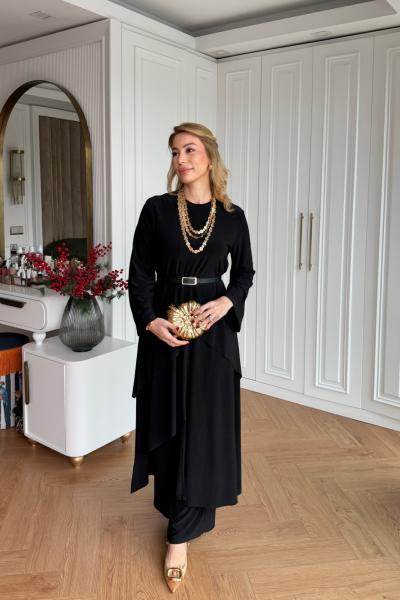 Nursima Pantolon Takım Siyah Siyah