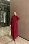 Nurten Elbise Bordo Bordo