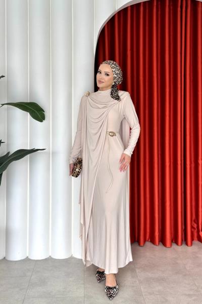 Nurten Elbise Krem Krem