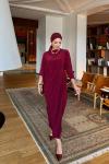 Özge Elbise Bordo Bordo