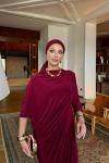 Özge Elbise Bordo Bordo