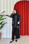 Özge Pantolonlu Takım Siyah Siyah