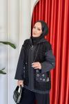 Özge Pantolonlu Takım Siyah Siyah