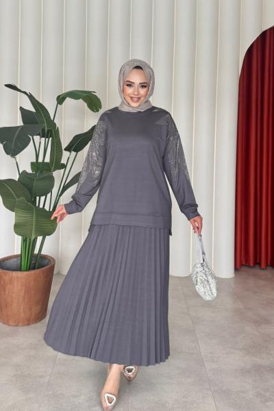 Özlem Takım Gri Gri