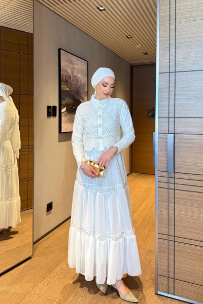 Pamira Elbise Beyaz Beyaz