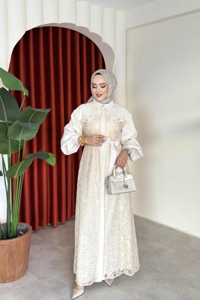 Pelin Elbise Bej Bej