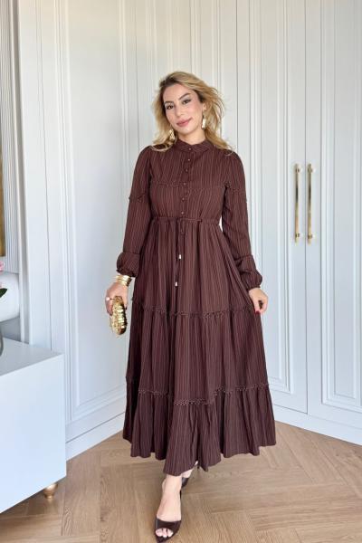 Pera Elbise Kahverengi  Kahverengi