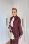 Petek Pantolonlu Takım Bordo  Bordo