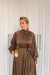 Pırıl Elbise Kahve Kahverengi