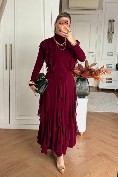 Reyhan Etekli Takım Bordo BORDO