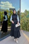 Saadet Etekli Takım Siyah Siyah