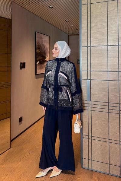 Şahide Pantolon Takım Lacivert LACİVERT