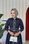 Şahika Elbise Lacivert Lacivert
