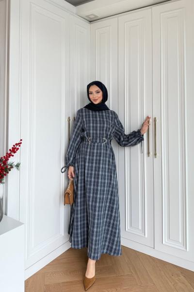 Sahra Elbise Lacivert Lacivert