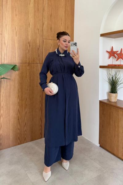 Samira lacivert Pantolon Takım  LACİVERT