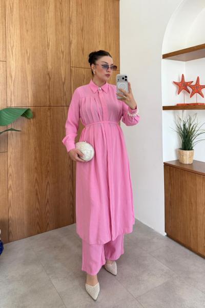 Samira Pembe Pantolon Takım  PEMBE