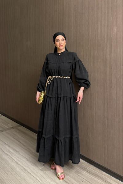 Saniye Elbise Siyah Siyah