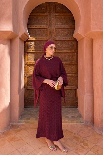 Şebnem Etek Takım Bordo  BORDO