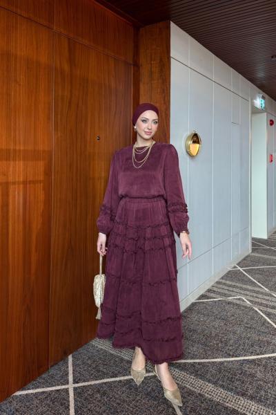 Selin Etekli Takım Bordo Bordo