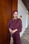 Selin Etekli Takım Bordo Bordo