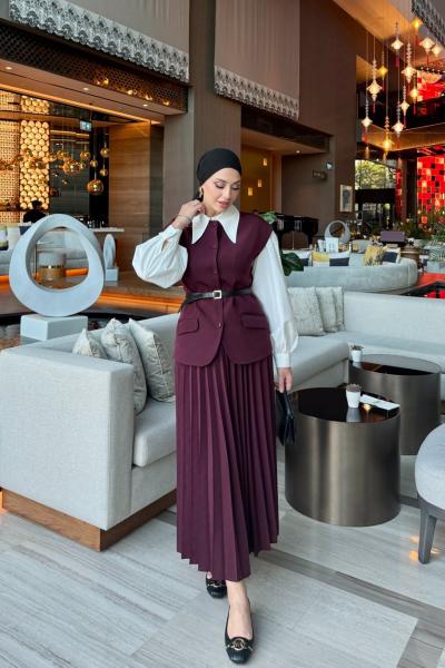 Serap Etekli Takım Mürdüm Mürdüm