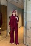 Şermin Pantolon Takım Bordo Bordo