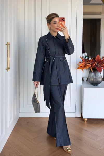 Serra Pantolonlu Takım Lacivert Lacivert