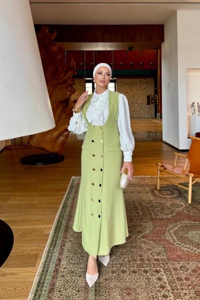 Şevval Elbise Yeşil Yeşil