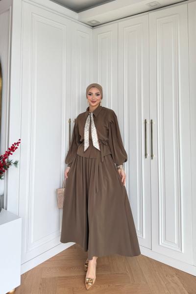 Şeyda Etekli Takım Vizon  Vizon