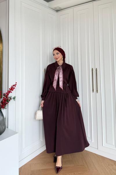 Şeyda Etekli Takım Mürdüm Mürdüm