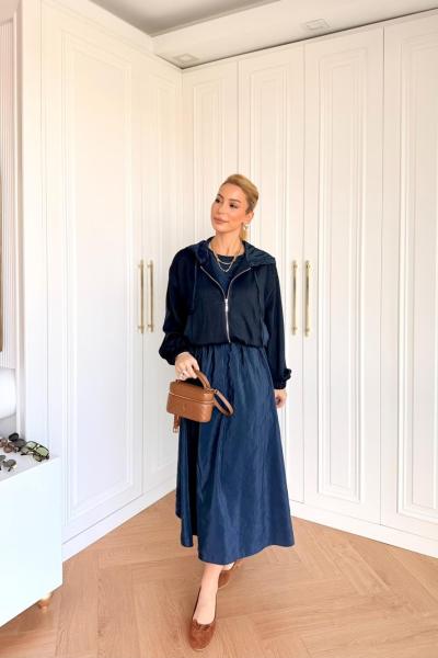 Sıdıka Elbise Lacivert Lacivert