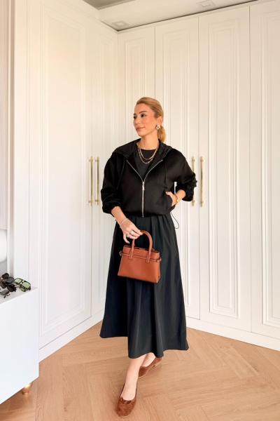 Sıdıka Elbise Siyah Siyah