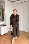 Sıdıka Elbise Kahverengi Kahverengi