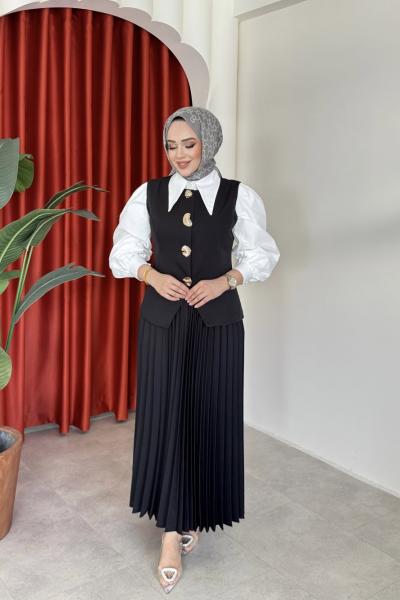 Sıla Etekli Takım Siyah  Siyah