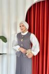 Sıla Etekli Takım Gri Gri