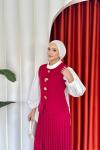 Sıla Etekli Takım Kırmızı Kırmızı
