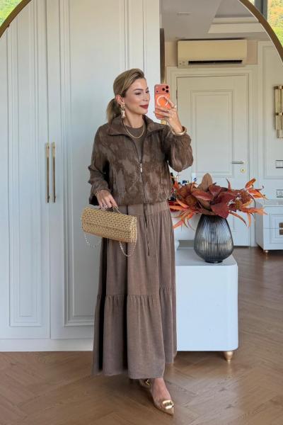 Sinem Elbise Takım Vizon Vizon